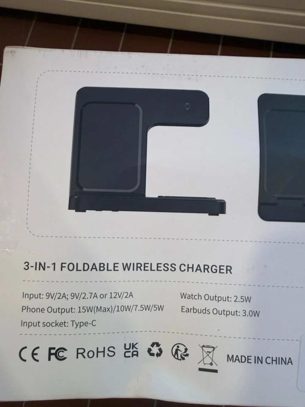 3-in-1 Wireless Charger Stand - Black for iPhone, Apple Watch, and AirPods NIB